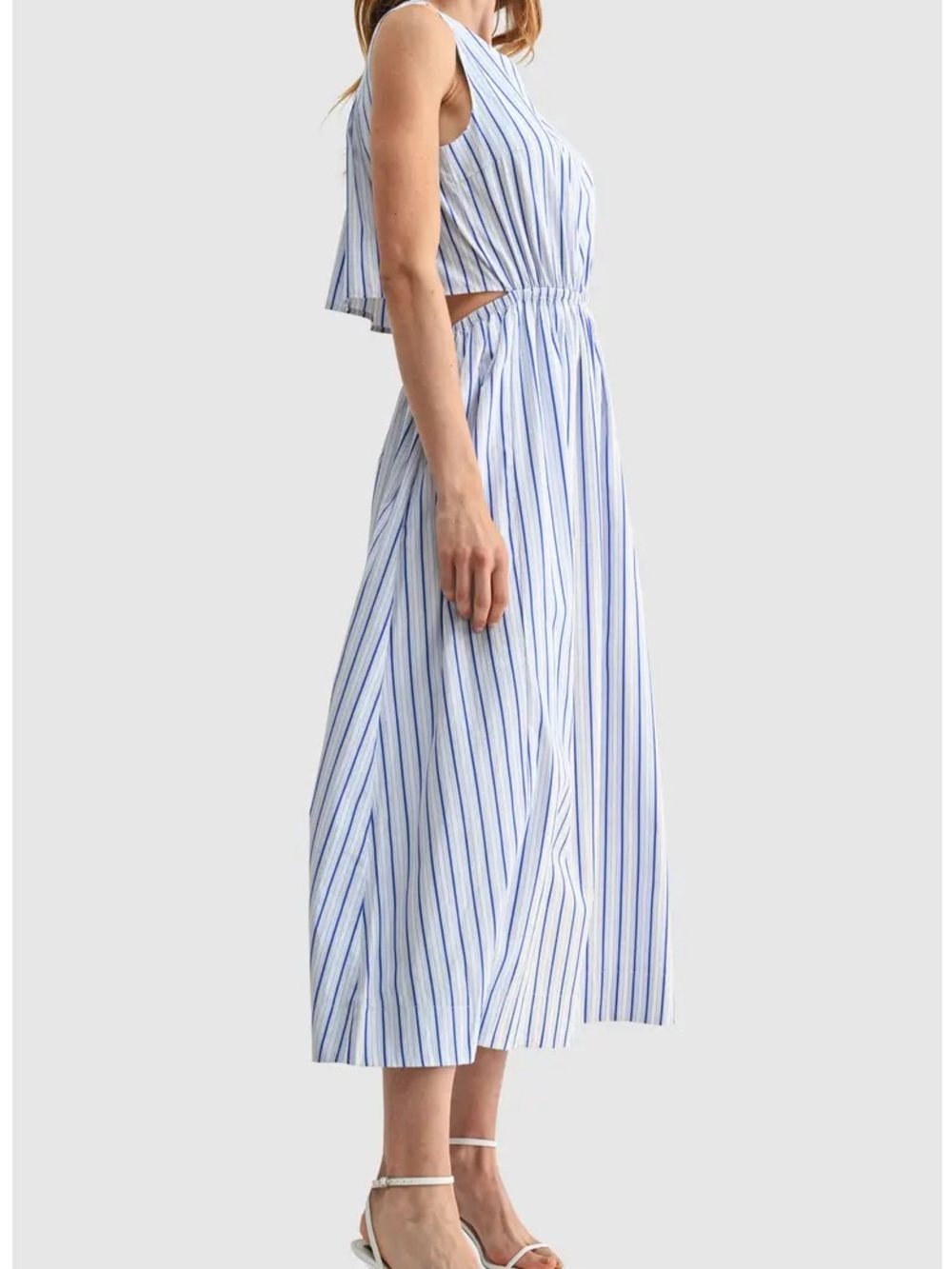 40. Lush • NWT Blue and White Striped Midi dress -